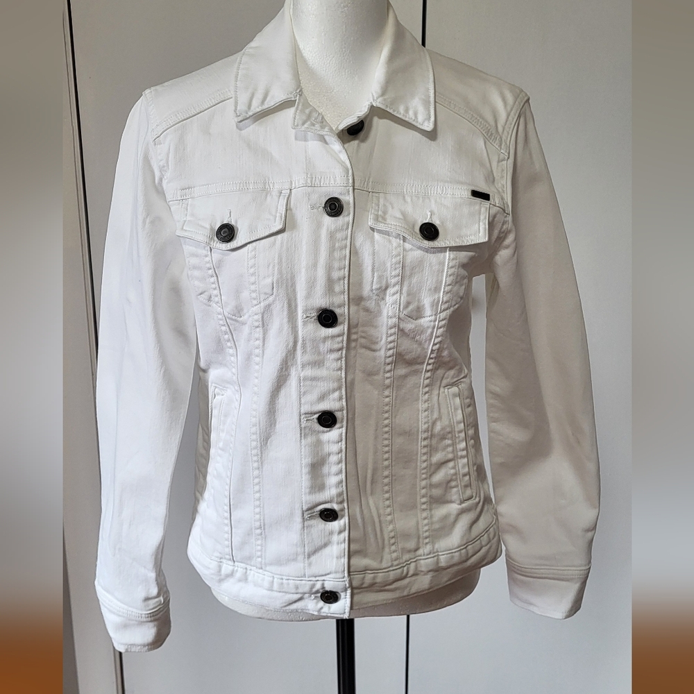 Eddie Bauer White Denim Jacket, Size M